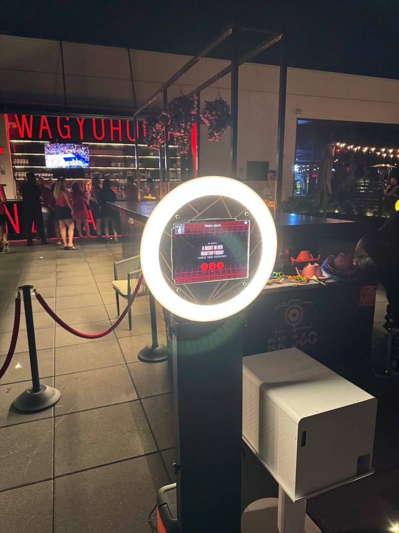Guests enjoying an RK360 photo booth at an Atlanta event